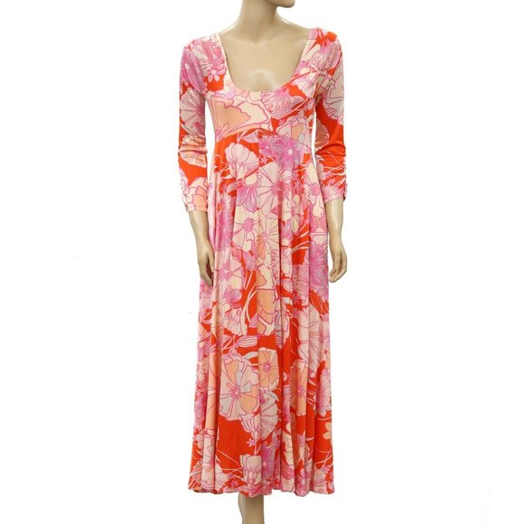 Free People First Date Retro Sexy Maxi Dress M - Picture 4 of 7